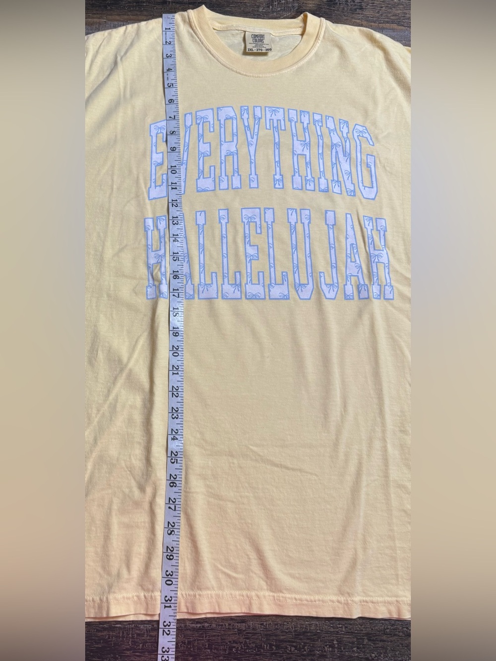 Comfort Colors Butter Yellow "Everything Hallelujah" Short Sleeve Tee - Picture 6 of 6